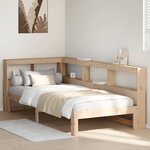 vidaXL Lit bibliothèque sans matelas 90x190 cm bois de pin massif
