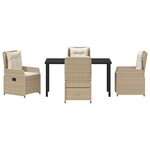 vidaXL Ensemble de salle à manger pour jardin 5 Pièces Beige polyrotin