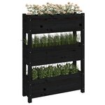 vidaXL Jardinière Noir 77x25x104 5 cm Bois massif de pin