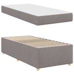 vidaXL Cadre de lit avec matelas Taupe 90 x 190 cm tissu