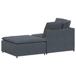 vidaXL Canapé modulaire et repose-pieds et coussins velours gris foncé