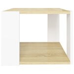 vidaXL Table basse Chêne sonoma et blanc 40x40x30 cm Bois d'ingénierie