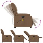 vidaXL Fauteuil inclinable de massage électrique marron tissu