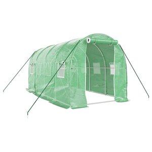 vidaXL Serre avec cadre en acier vert 8 m² 4x2x2 m