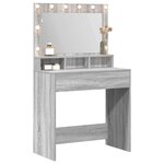 vidaXL Table de Toilette avec étagère Gris Sonoma 75 5 x 41 x 135 cm