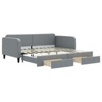 vidaXL Lit de jour avec gigogne et tiroirs sans matelas 100x200 cm