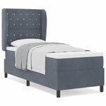 vidaXL Lit à ressorts avec matelas Gris foncé 80 x 200 cm Velours