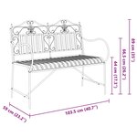 vidaXL Banc de jardin Blanc 104 x 54 x 93cm Acier