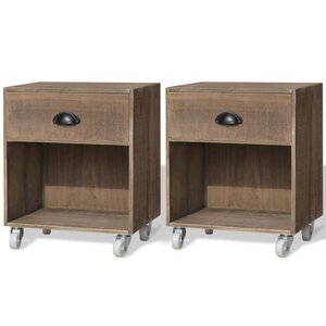 vidaXL Tables de chevet 2 Pièces marron bois massif