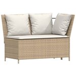 vidaXL Ensemble à manger de jardin coussins 4 Pièces beige résine tressée