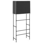 vidaXL Support de rangement 2 niveaux sur la machine à laver Noir Fer