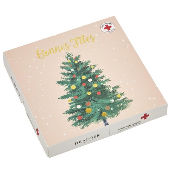 Lot de 6 cartes de voeux avec enveloppe  coffret croix-rouge bonnes fêtes - draeger paris