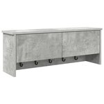 vidaXL Porte-manteau mural avec étagère Montage mural avec stockage avec porte Gris béton 80 x 20 x 30 cm