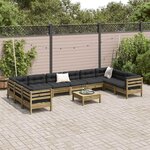 vidaXL Salon de jardin avec coussins 11 Pièces bois de pin imprégné
