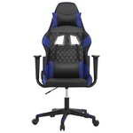 vidaXL Chaise de jeu Noir et bleu Similicuir