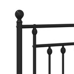vidaXL Cadre de lit métal sans matelas avec pied de lit noir 160x200cm