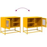 vidaXL Meuble TV jaune moutarde 68x39x60 5 cm acier