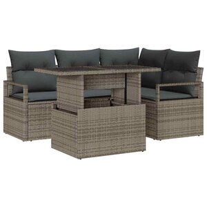 vidaXL Ensemble de canapé de jardin 5 Pièces Gris 100 x 55 x 73 cm