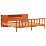 vidaXL Lit bibliothèque sans matelas cire marron 200x200 cm pin massif