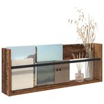 vidaXL Étagère à magazines avec étagère Bois ancien 80 x 12 x 30 cm