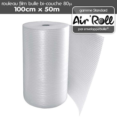 Lot de 6  rouleaux de film bulle d'air largeur 100 cm x longueur 50 mètres - gamme air'roll standard