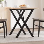 vidaXL Table à manger cadre en X 70x70x75 cm bois de pin massif fonte