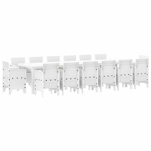vidaXL Ensemble de salle à manger pour jardin 15 Pièces Blanc Rattan Polt