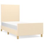 vidaXL Cadre de lit avec tête de lit Crème 80x200 cm Tissu