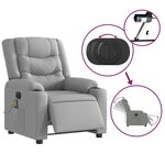 vidaXL Fauteuil de massage inclinable électrique gris clair tissu
