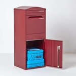 Boîte à colis incurvée 1 porte Large Bordeaux Acier galvanisé SMART PARCEL BOX®