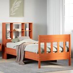 vidaXL Cadre de lit sans matelas cire marron 90x190 cm bois pin massif