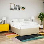 vidaXL Cadre de lit sans matelas crème 160x200 cm tissu