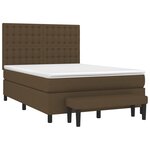 vidaXL Sommier à lattes de lit avec matelas Marron foncé 140x190 cm
