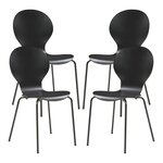 Lot de 4 chaises de salle à manger 85 x 48 x 50 cm moderne design robuste noir 03_0009820