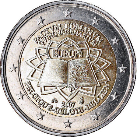 Monnaie 2 euros commémorative belgique 2007 - traité de rome