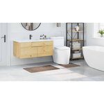 vidaXL Tapis de bain 2 Pièces Marron 50 x 50 cm Polypropylène