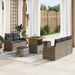 vidaXL Ensemble de canapé de jardin 8 Pièces Gris polyrotin