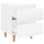 vidaXL Tables de chevet pieds en pin 2 Pièces blanc brillant 40x35x50 cm