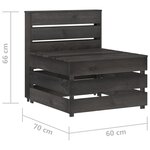 vidaXL Salon de jardin 7 Pièces Bois de pin imprégné de gris
