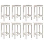 vidaXL Ensemble de bar de jardin 9 Pièces blanc bois de pin massif