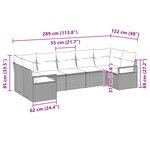 Ensemble de Canapés de Jardin 7 pièces avec Coussins Beige Rattan Poly
