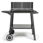 Barbecue à charbon inox - Surface de cuisson 48 5 x 28 8 cm - Hauteur réglable 70-84 cm