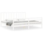 vidaXL Cadre de lit sans matelas blanc 200x200 cm bois massif de pin