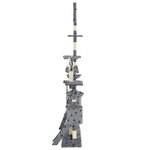 vidaXL Arbre à chat et griffoirs 230-250 cm Empreintes de pattes Gris