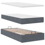 vidaXL Cadre de lit ottoman avec matelas gris foncé 80x200 cm velours