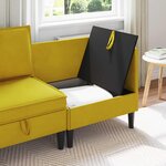 vidaXL Sofa avec rangement Jaune Velours