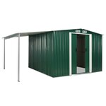 vidaXL Abri de jardin à portes coulissantes Vert 386x259x178 cm Acier