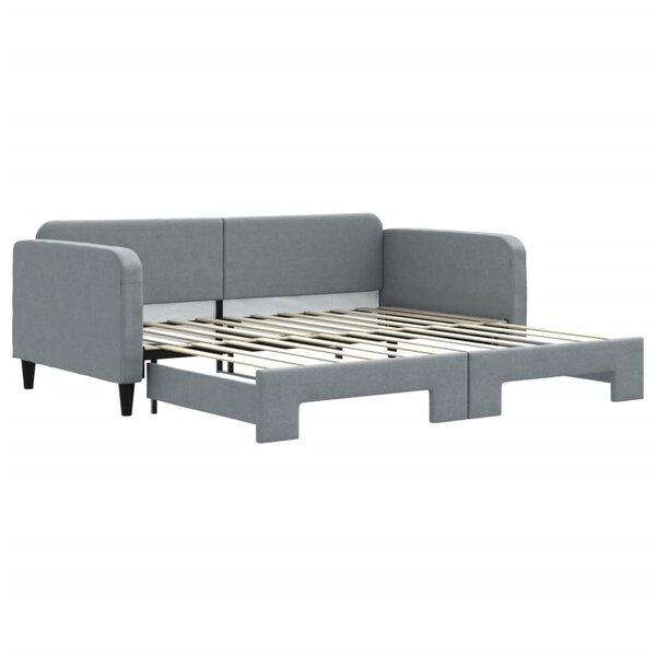 vidaXL Lit de jour avec gigogne sans matelas gris clair 100x200 cm