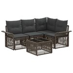 vidaXL Ensemble de canapé de jardin 5 pc Gris polyrotin