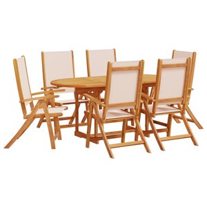 vidaXL Ensemble à manger de jardin 7Pièces bois d'acacia solide textilène